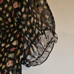 Lily White Blouse with Multicolor Floral Dots